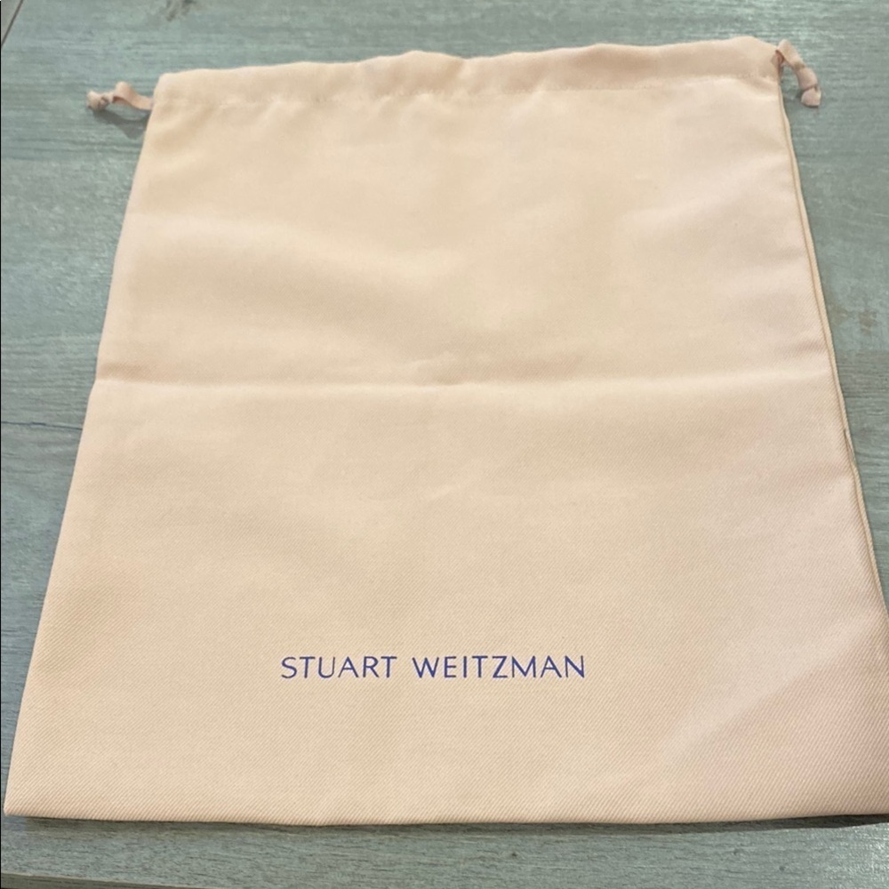 Stuart Weitzman 11” x 14” pink drawstring dustbag